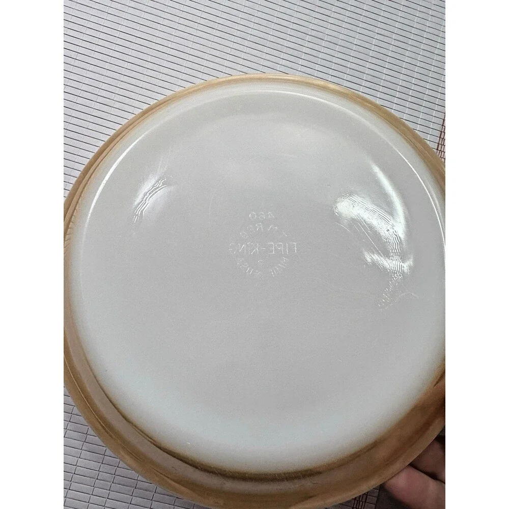 Vtg Fire King 460 Pie Plate Peach Luster 9